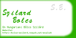 szilard bolcs business card
